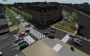 Simulation de flux de traffic urbain © Voxélia